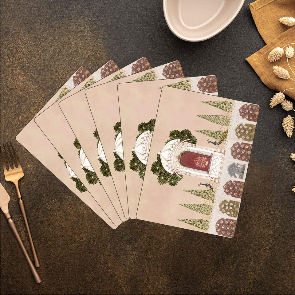 Peacock Court Wooden Dining Table Mat