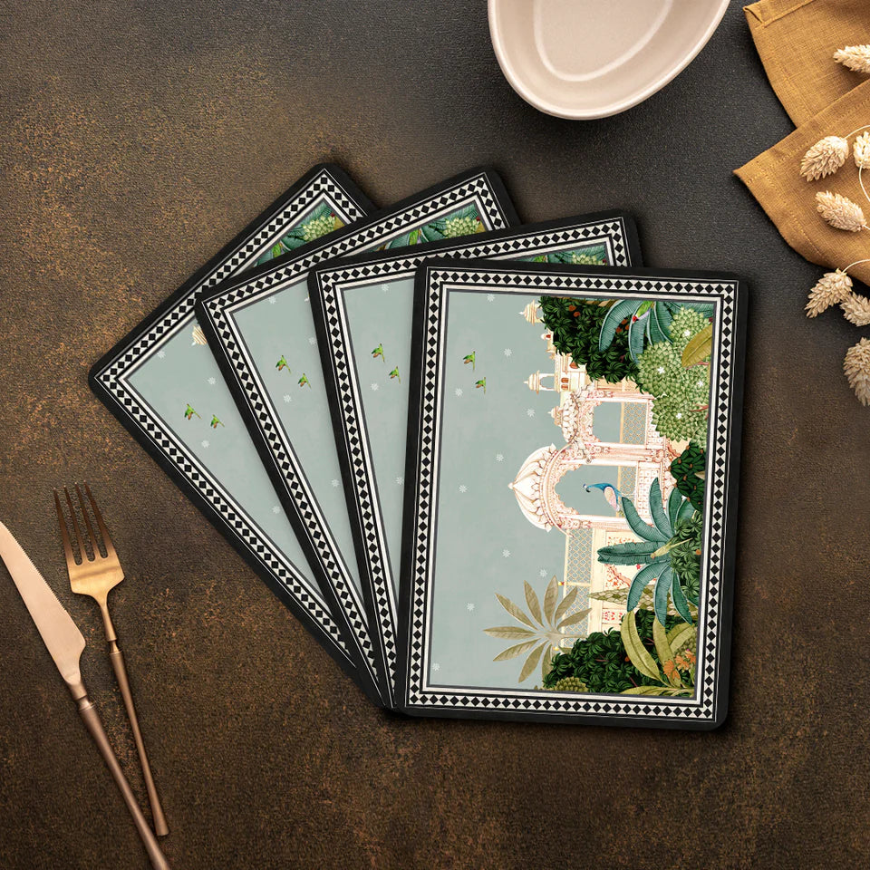Peacock Pavilion Luxury Wooden Table Mat