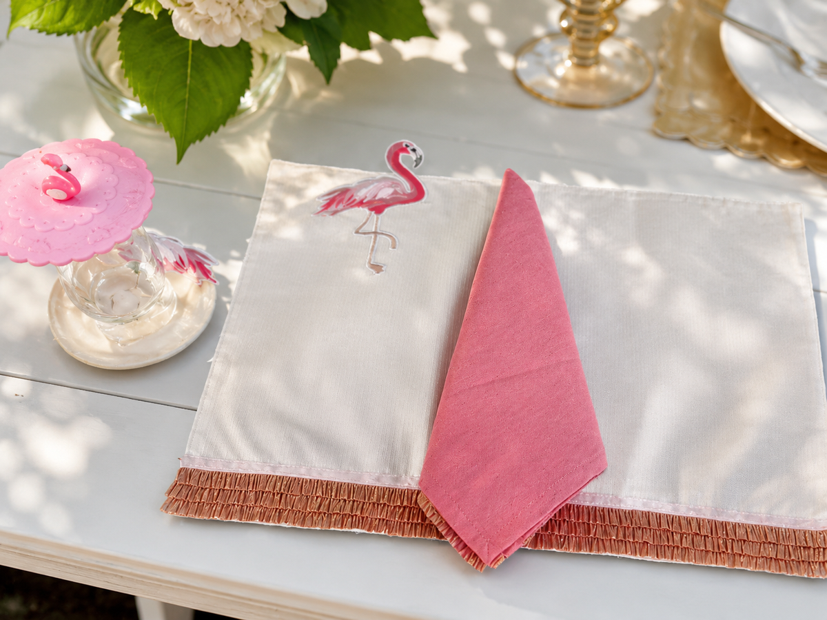 Flamingo Blush Placemat & Napkin Set