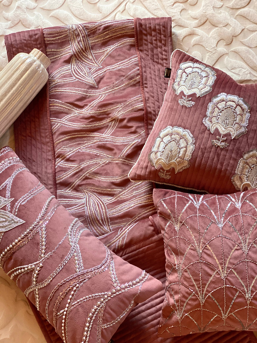 Pink Maze Bedding Set