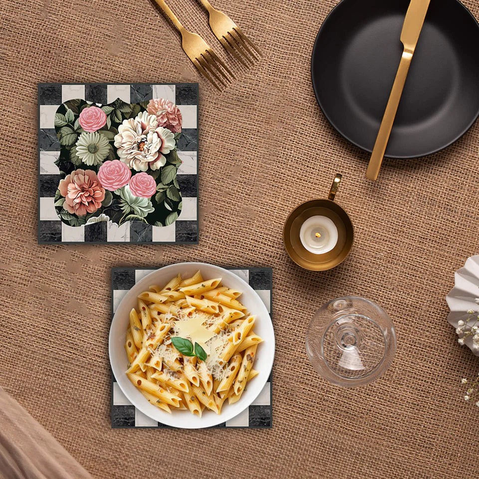 Regal Vintage Garden: Luxury Wooden Trivets