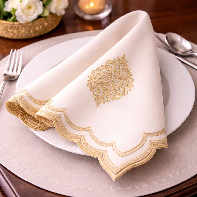 Royal Arabesque Ivory Luxe Napkin
