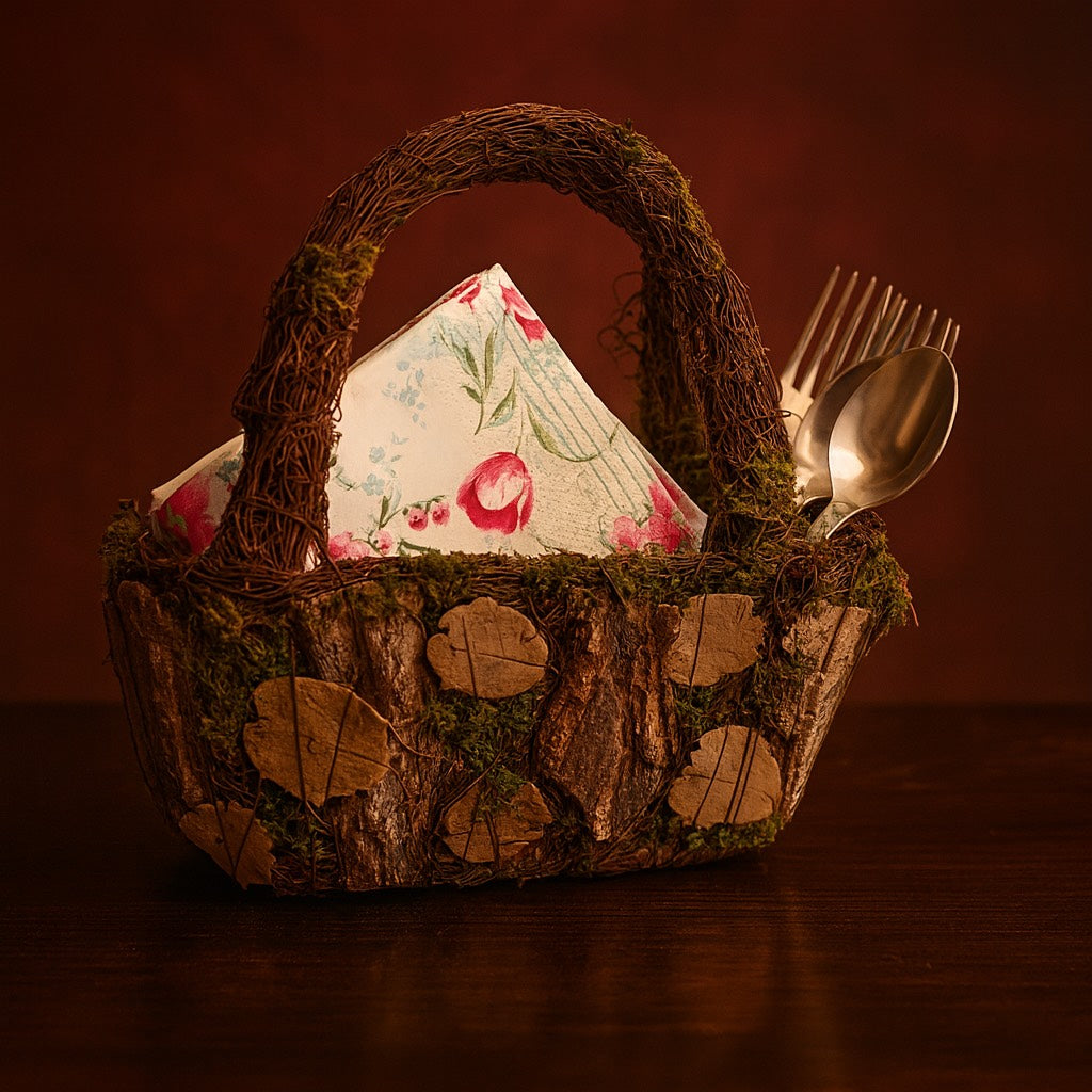 Rustic Grove Tissue & Cutlery Caddy