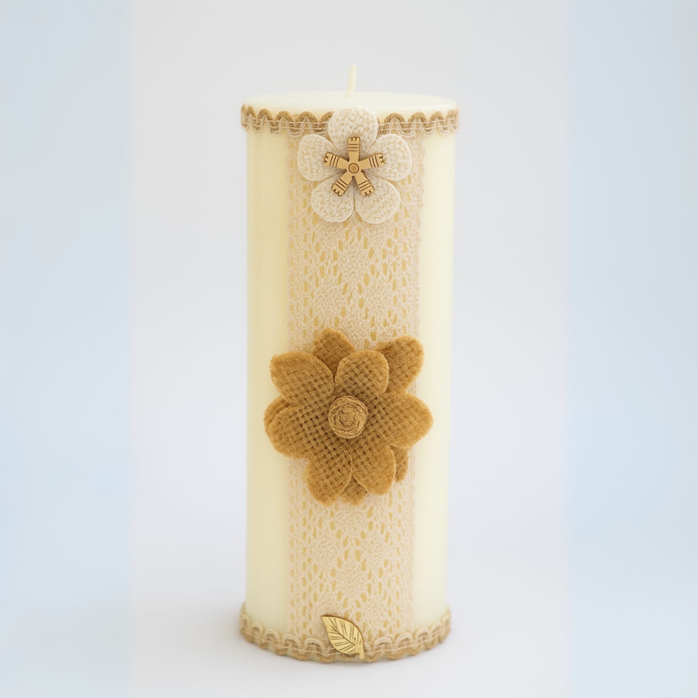 Rustic Bloom Ivory Candle