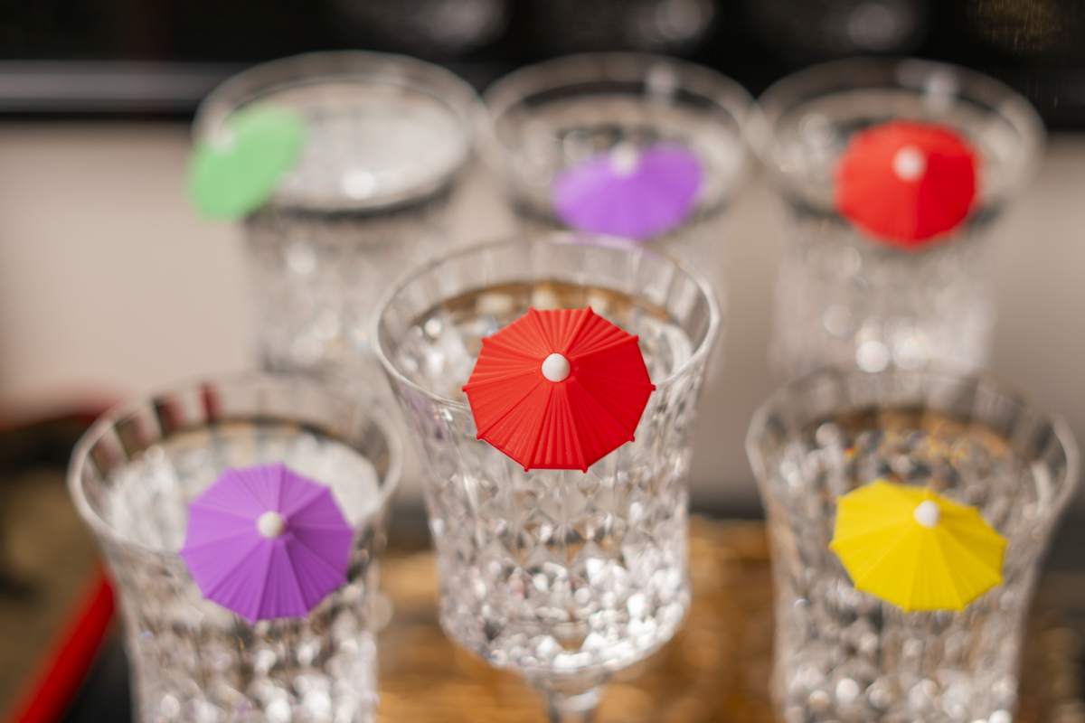 Silicone Umbrella Glass Charm