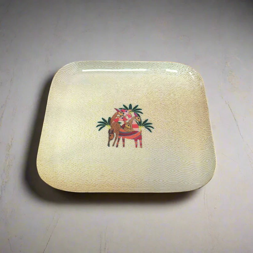 Square Quarter Plates (The Deer Story) set of 4