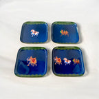 Square Quarter Plates – Blue Royalty set of 4