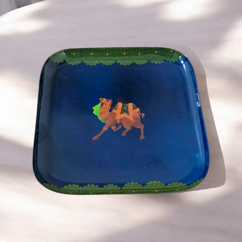 Square Quarter Plates – Blue Royalty set of 4