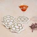 Taj Mahal White Marble Coasters