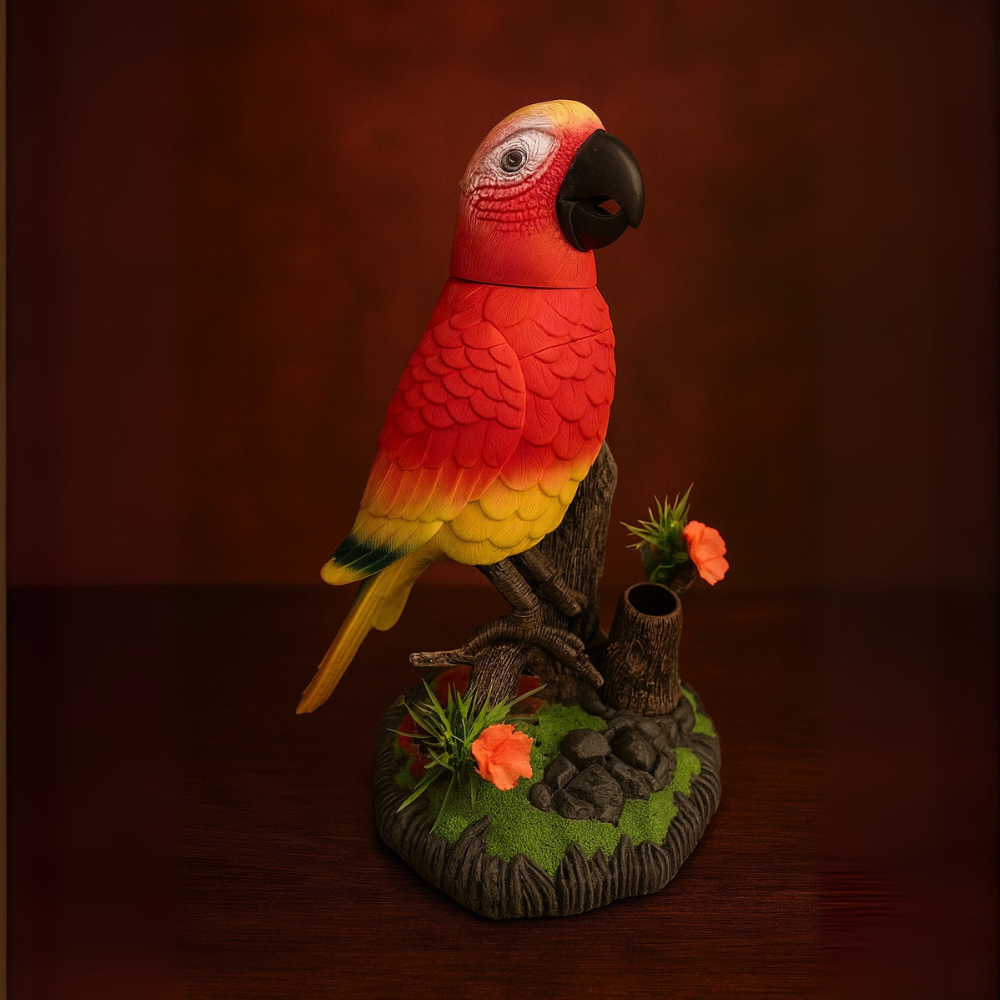 Scarlet Majesty Parrot Figurine