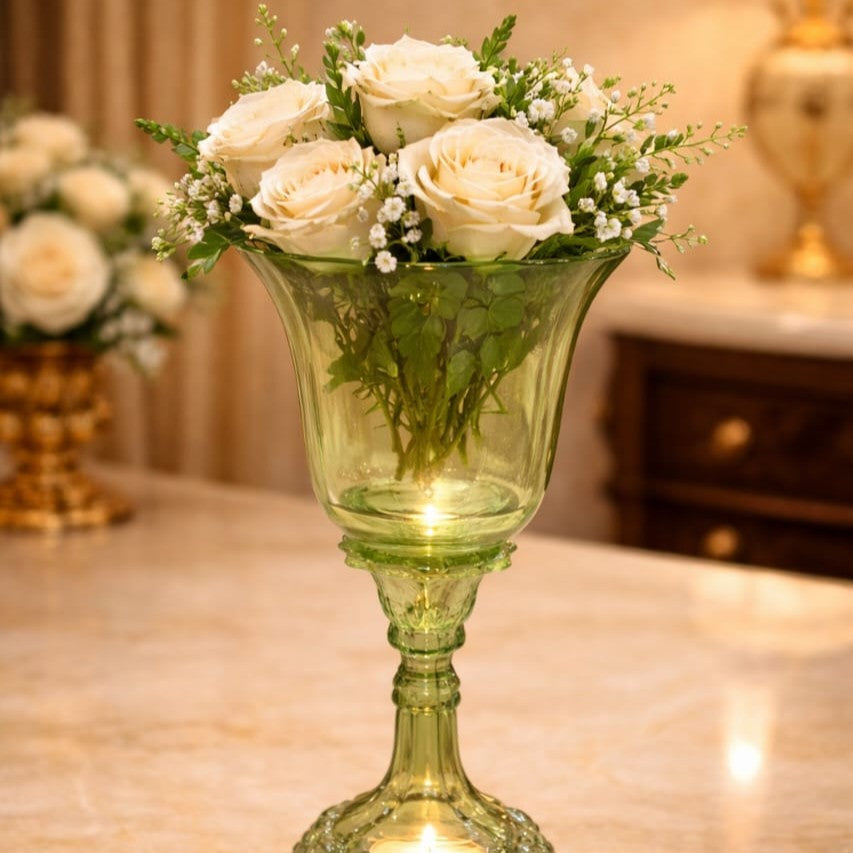 Verdant Glow Candle Vase Set