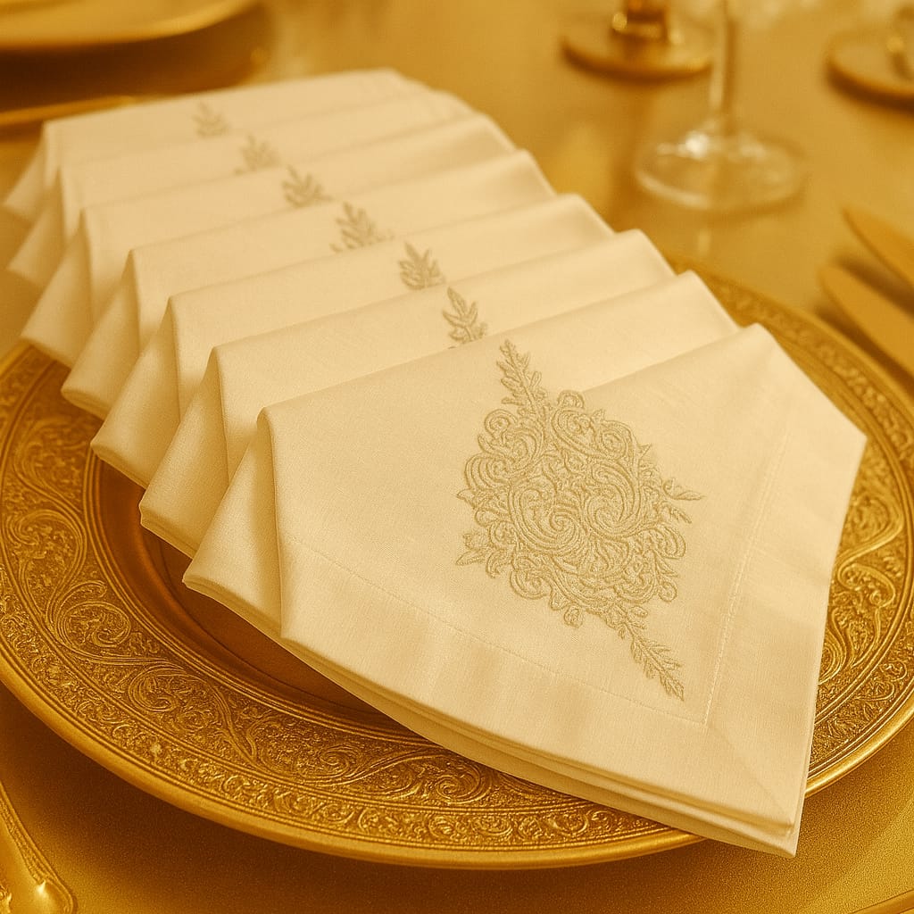 Ivory Royale Embroidered Napkin set