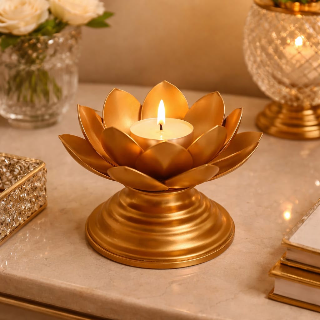 Swarna Padma Lotus Tealight Stand