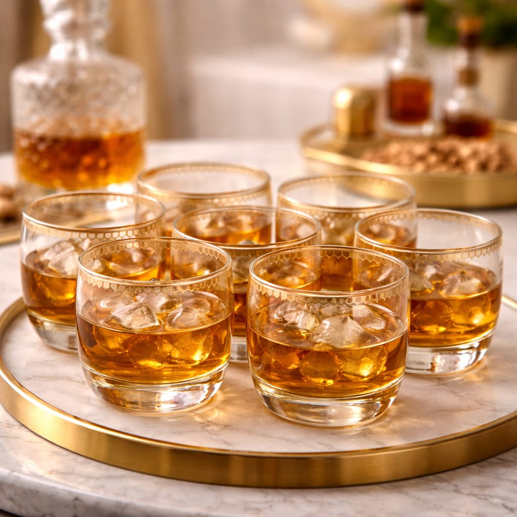 Regalia Gold Rim Whiskey Glasses