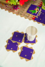 Paithani theme Coaster and glass lid