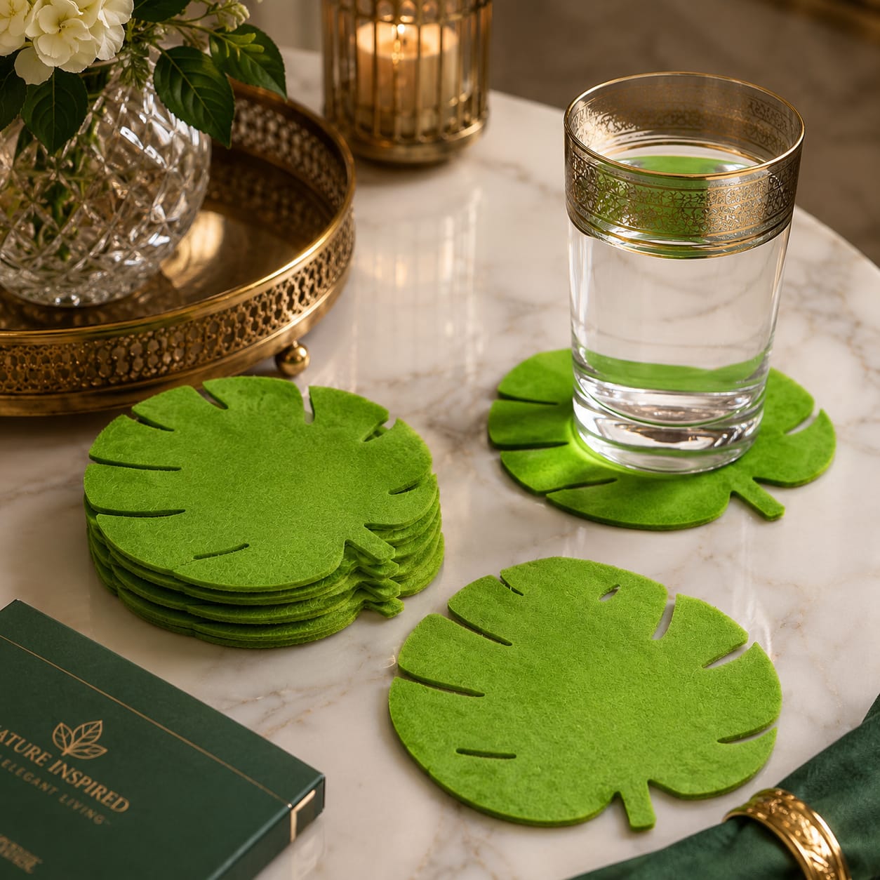 Tropical Luxe Leaf Coasters