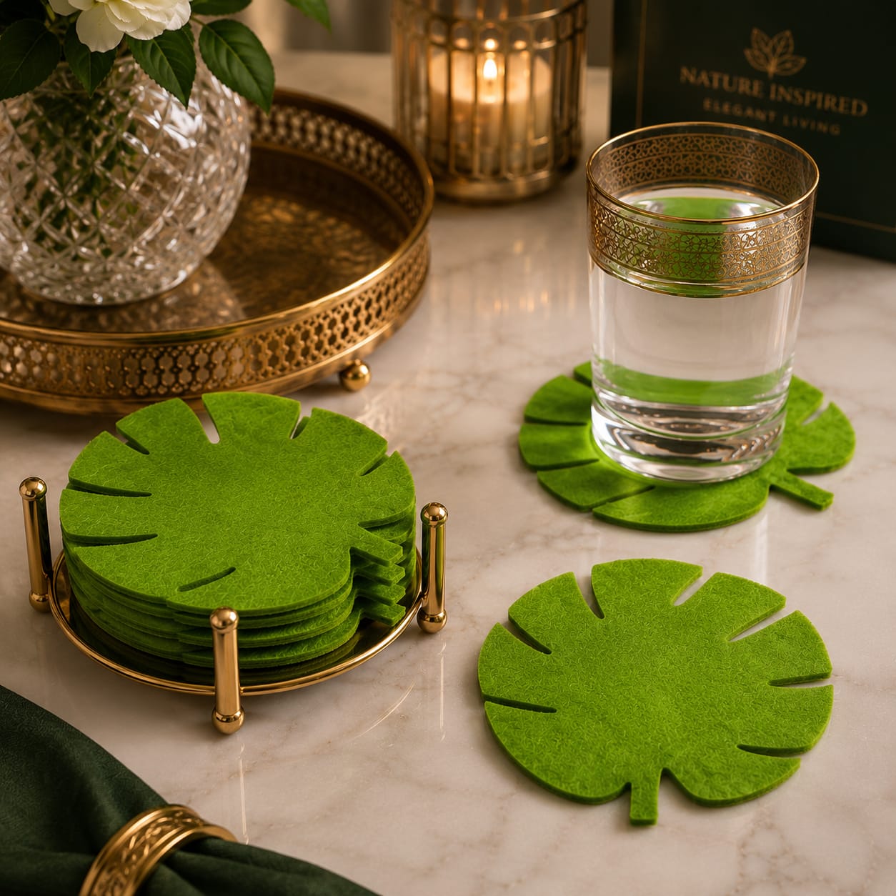 Tropical Luxe Leaf Coasters