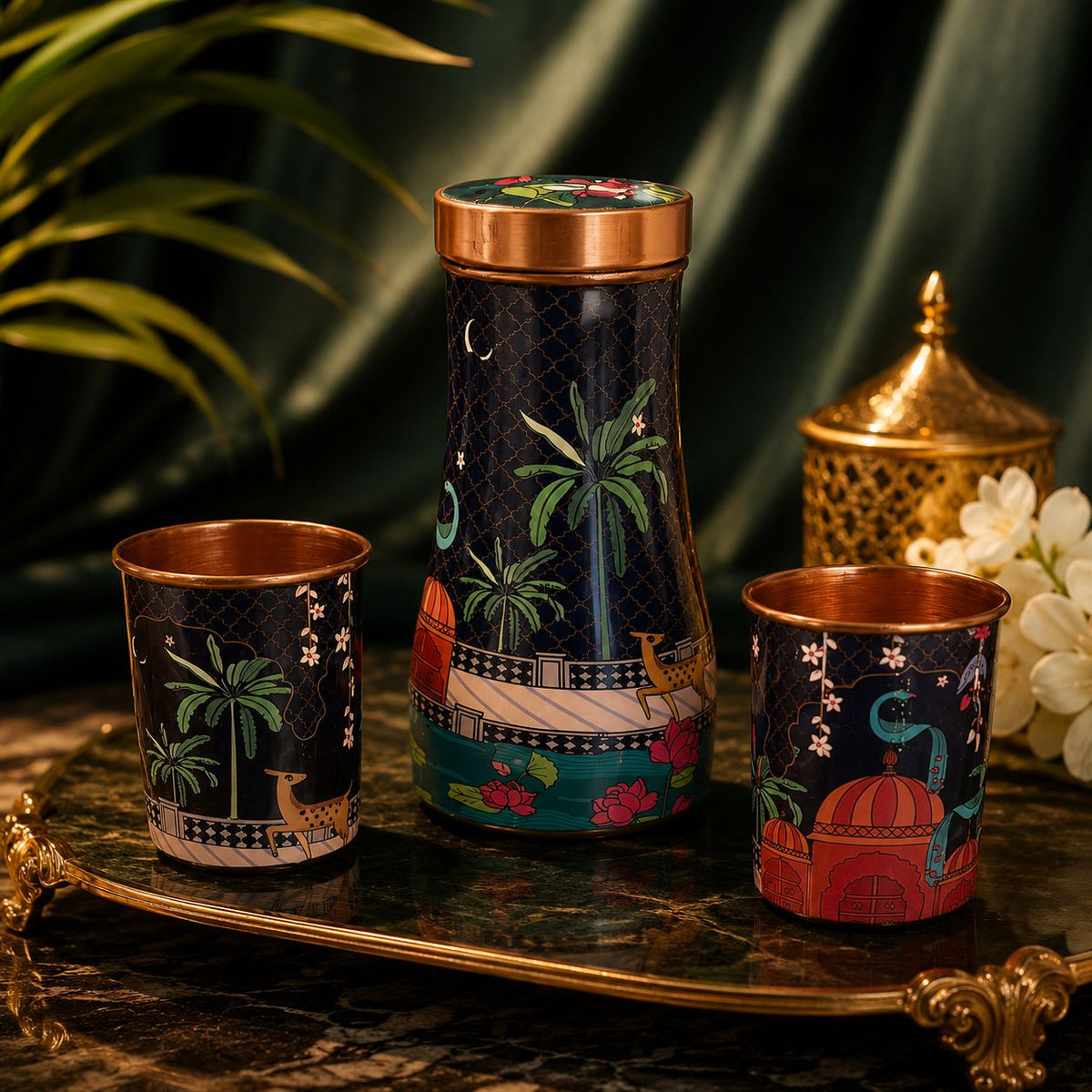 Ruhani Copper Water Set