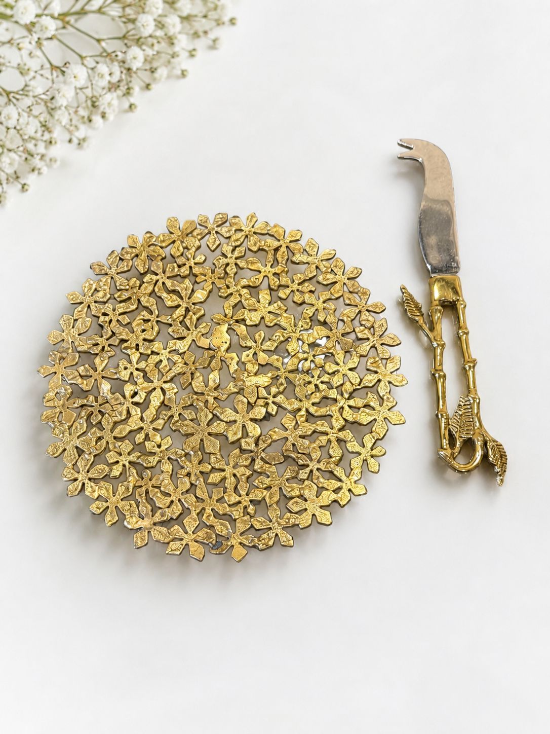 Royal Gold Platter & Knife Set