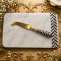 Royal Chevron Marble Cheese Board Set