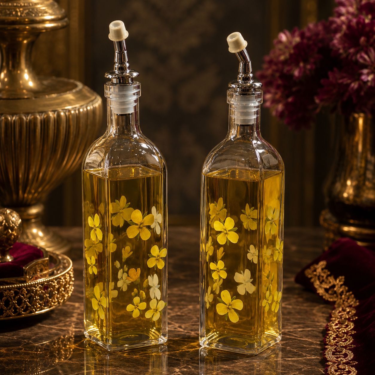 Golden Petal Pour Bottle Set