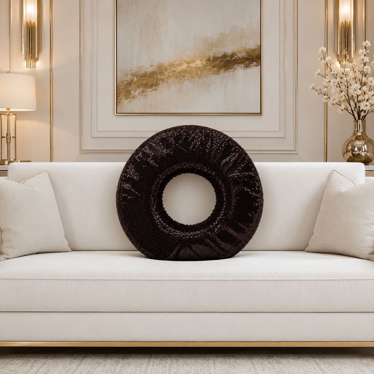 Midnight Luxe Sequin Ring Cushion