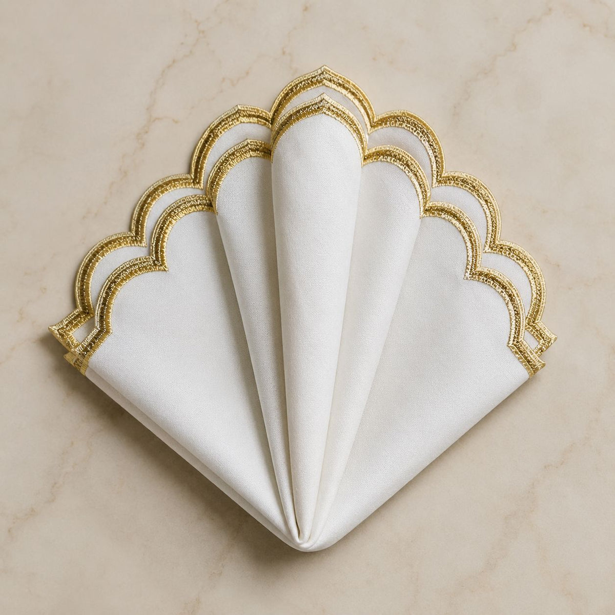 Royal Scallop Gold-Trim Napkin