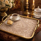 Beige Lace Embroidered Tray Mat