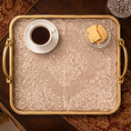 Beige Lace Embroidered Tray Mat