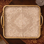 Beige Lace Embroidered Tray Mat
