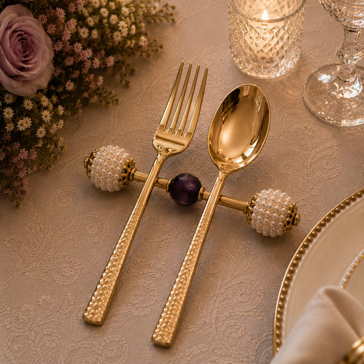 Amethyst Pearl Cutlery Rest