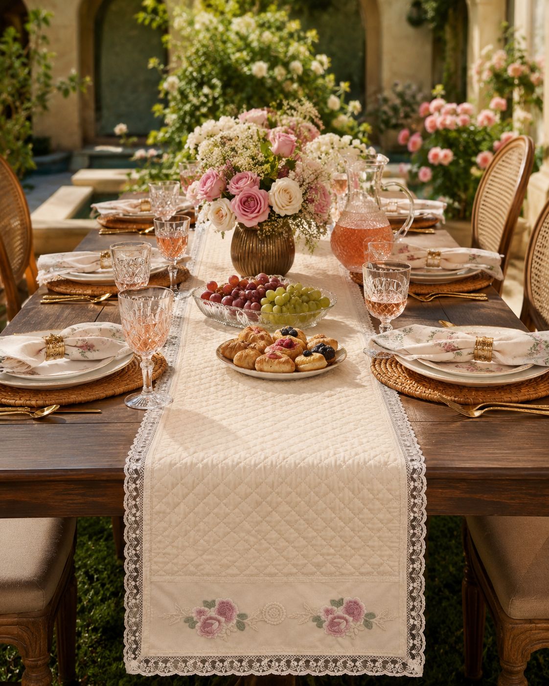Vintage Rose Lace Runner