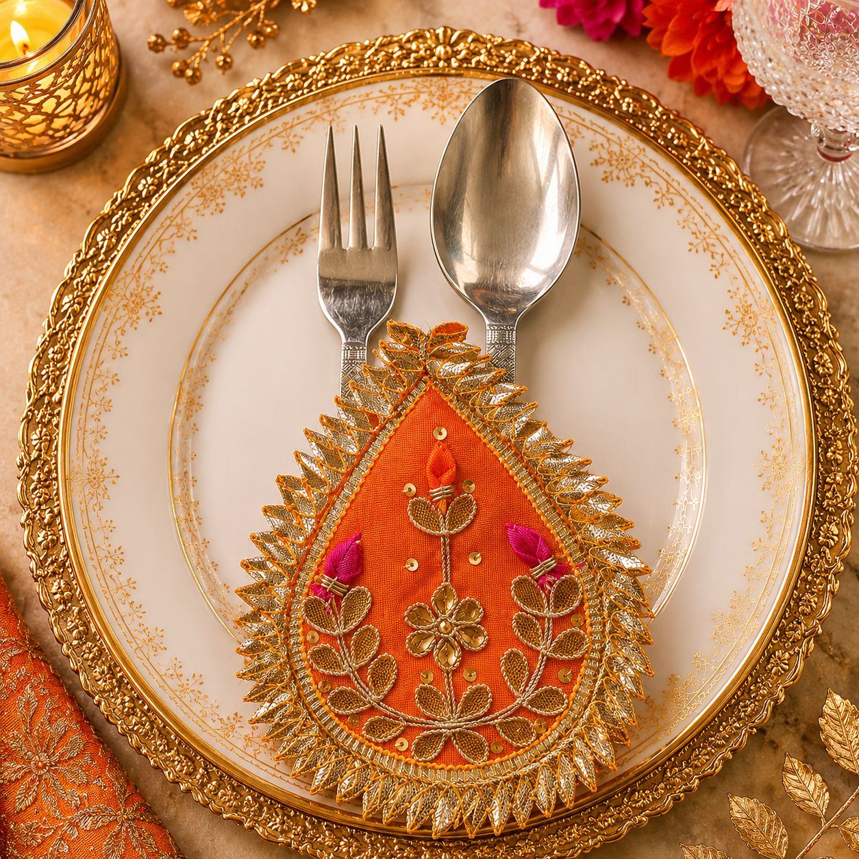 Sunehri Diya Cutlery Holder