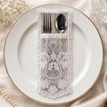 Royal Lace Cutlery Pocket Napkin – Ivory Elegance