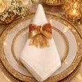 Golden Grace Bow Napkin Ring Set
