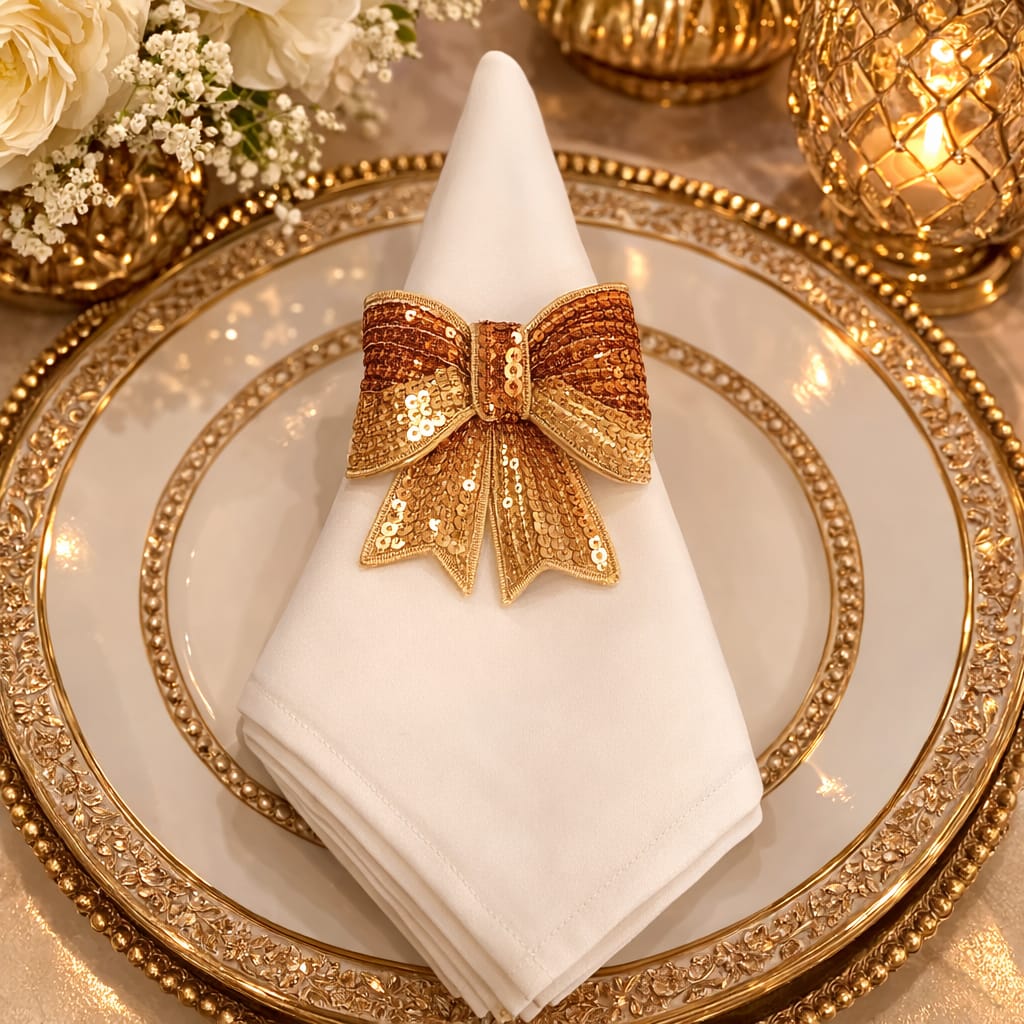 Golden Grace Bow Napkin Ring