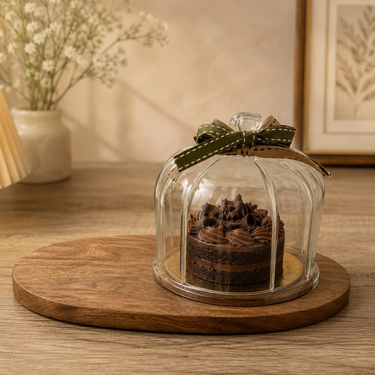 Rustic Glass Cloche Serving Dome
