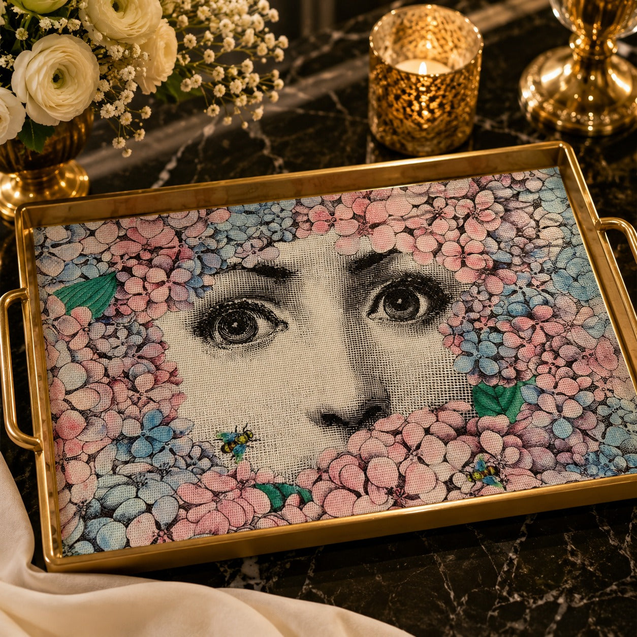 Floral Gaze Luxe Tray Cover