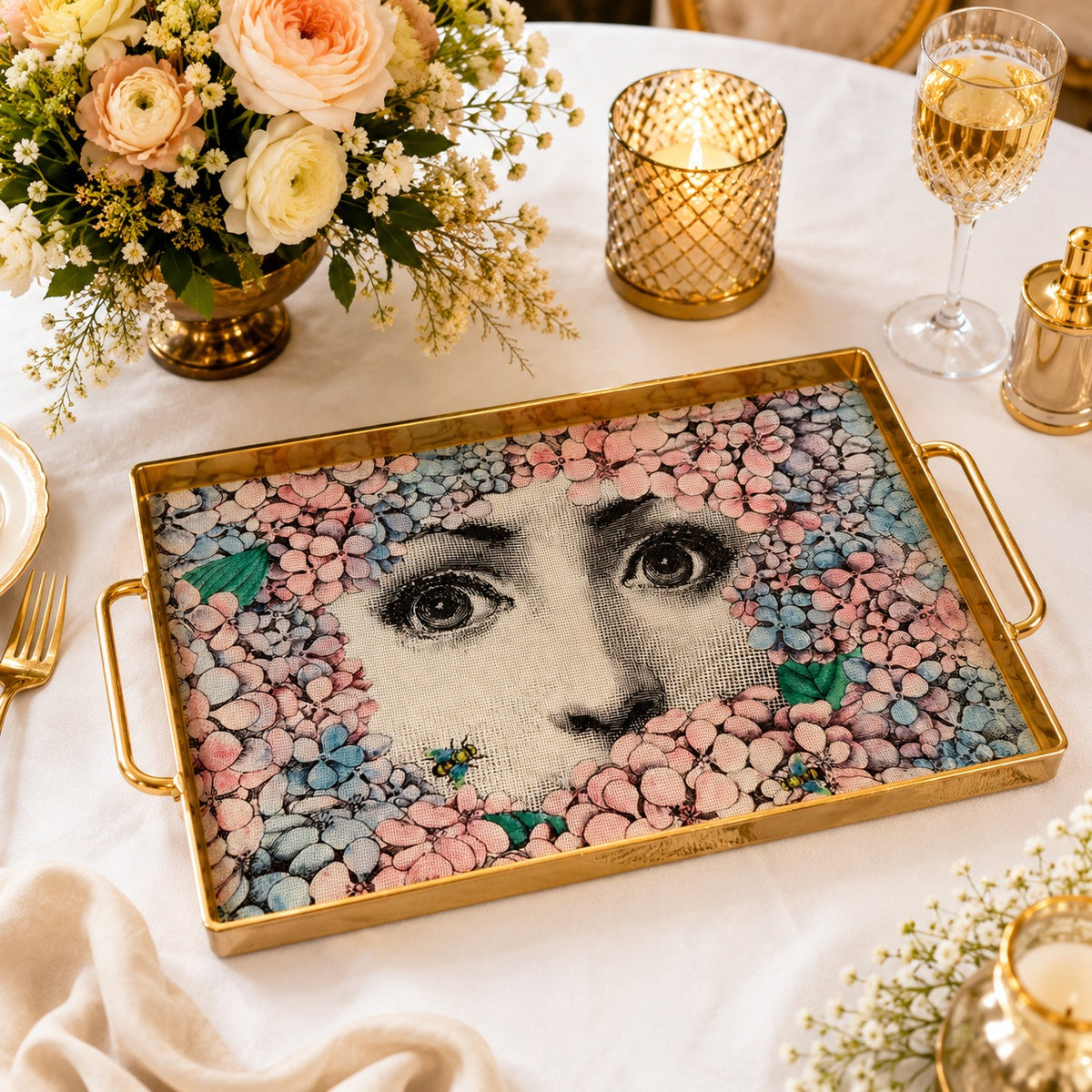 Floral Gaze Luxe Tray Cover