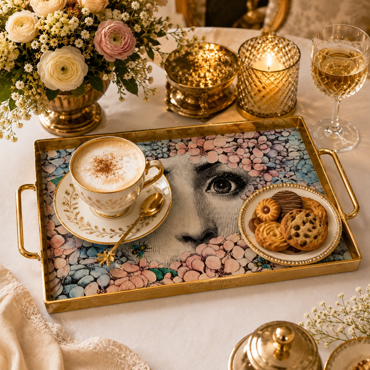 Floral Gaze Luxe Tray Cover