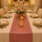 Rose Gold Radiance Sequin Table Runner
