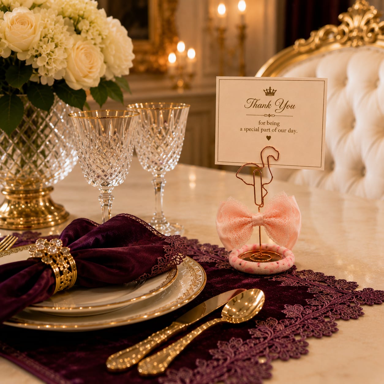 Flamingo Grace Menu Card Holder