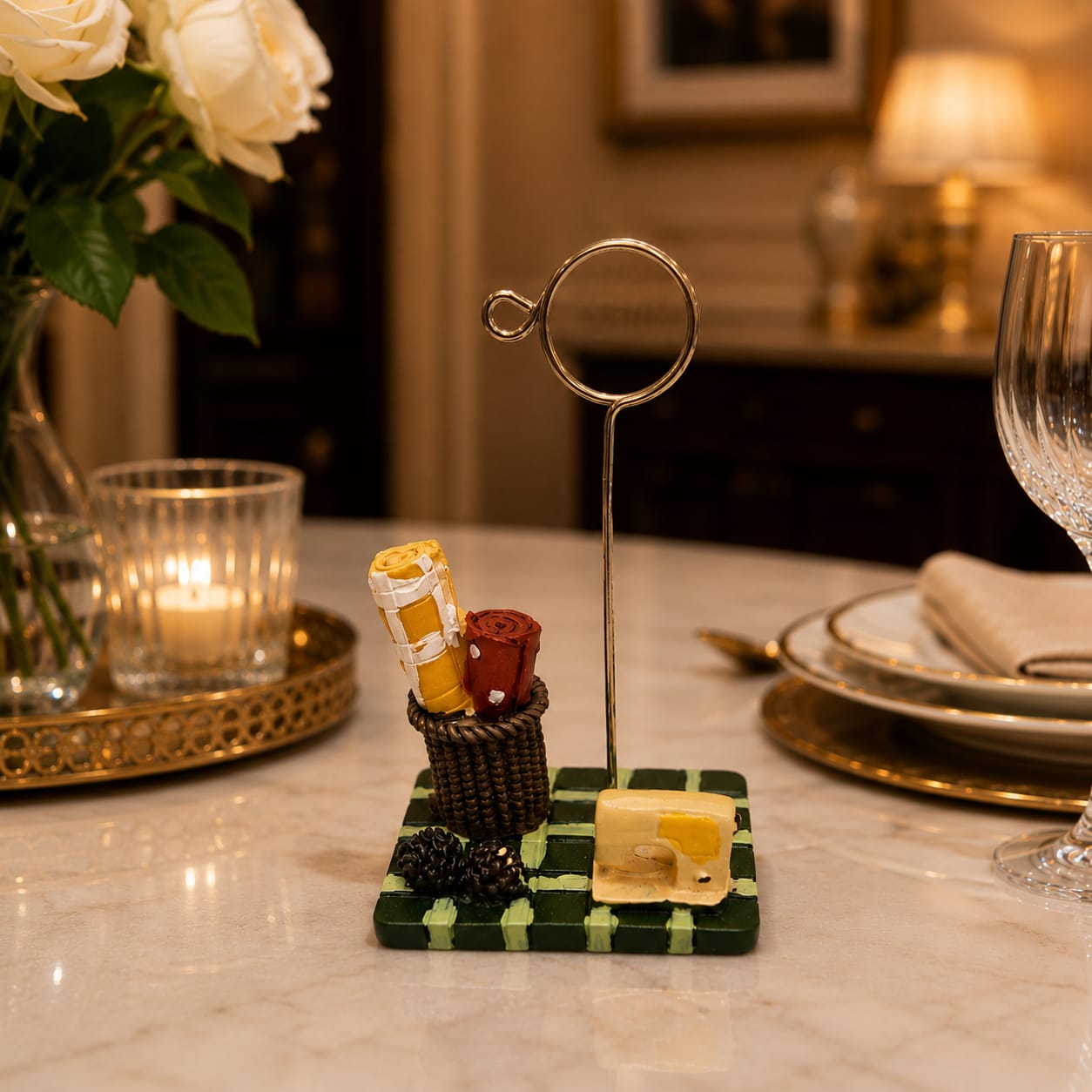 Picnic Charm Name Card Holder