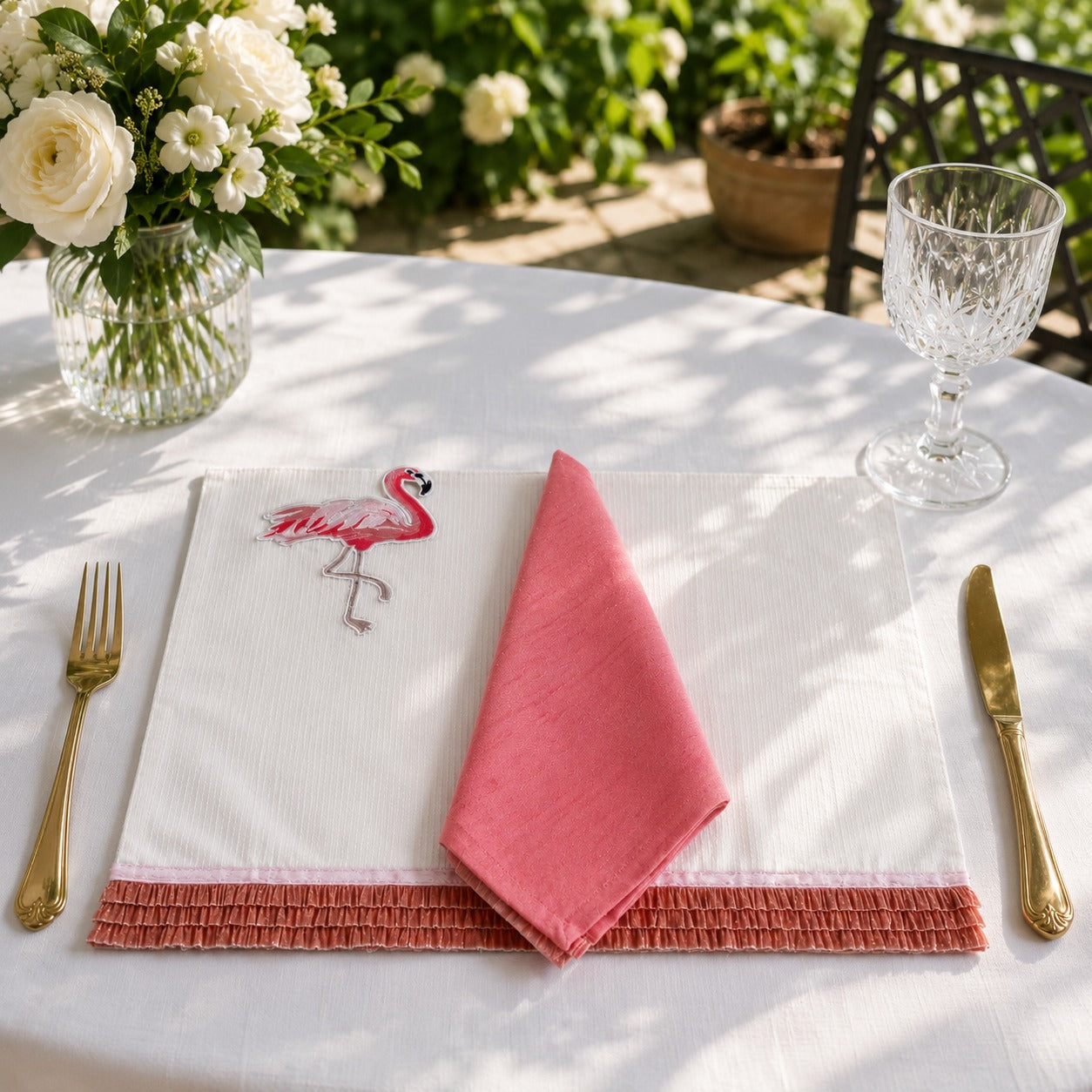 Flamingo Blush Placemat & Napkin Set