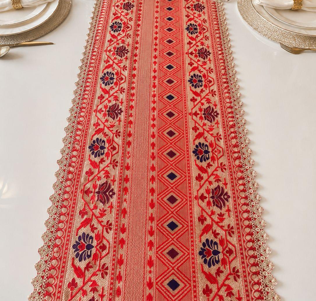 Heritage Paithani Table Runner