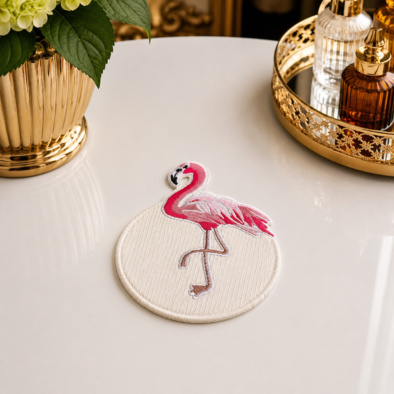 Flamingo Charm Coaster Set