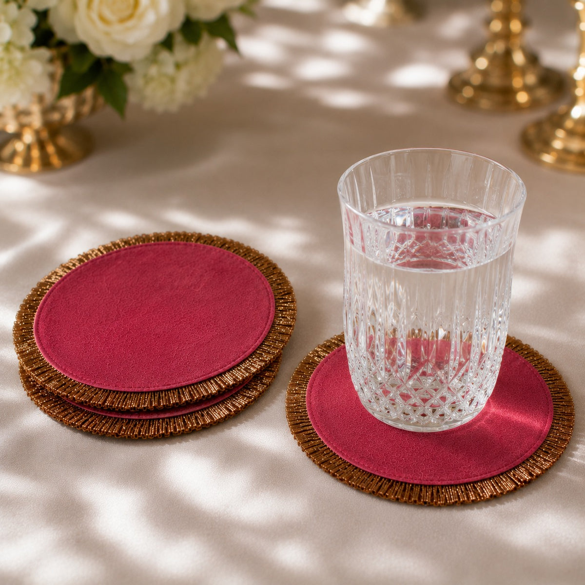 Fuchsia Royale Beaded Coaster