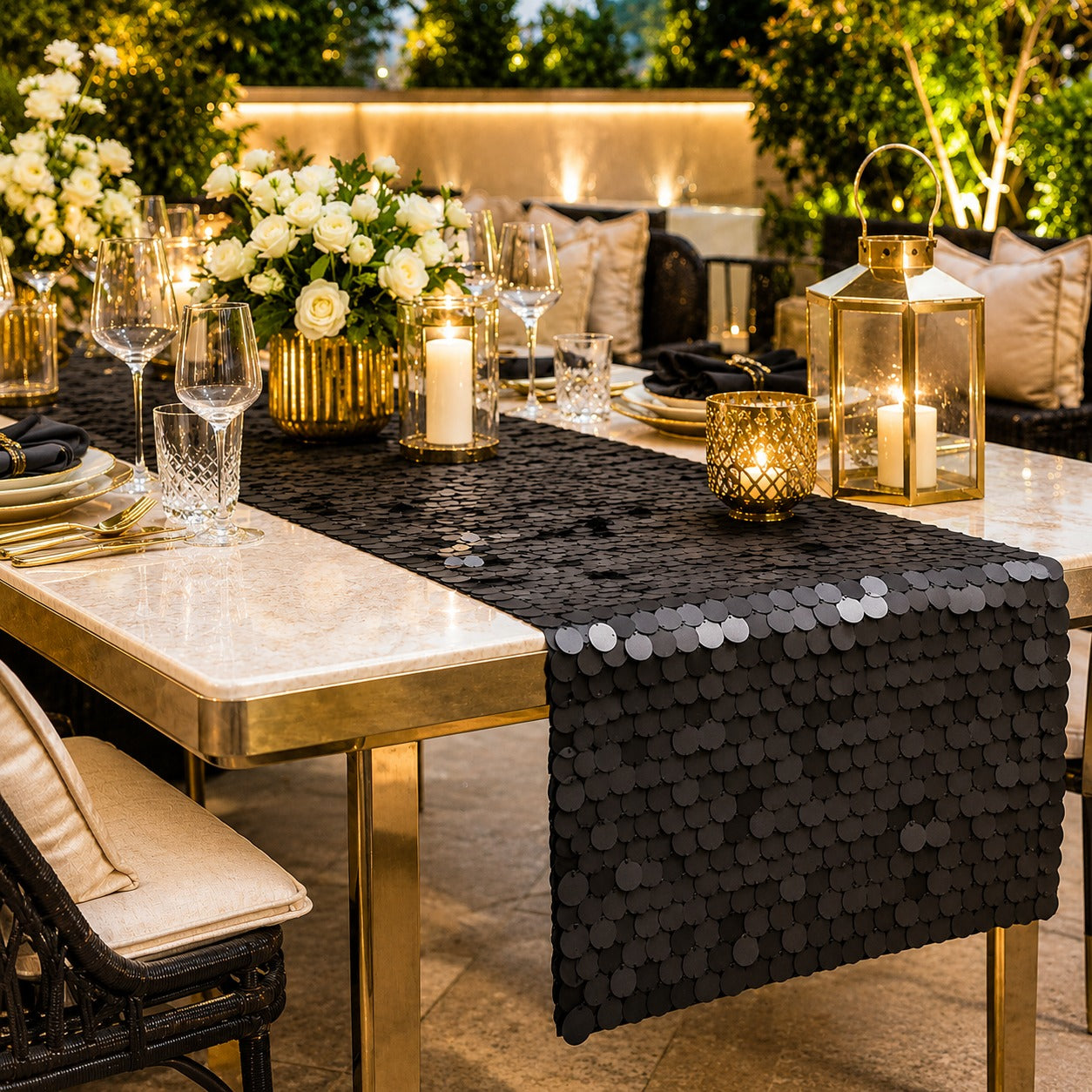 Obsidian Noir Sequin Runner