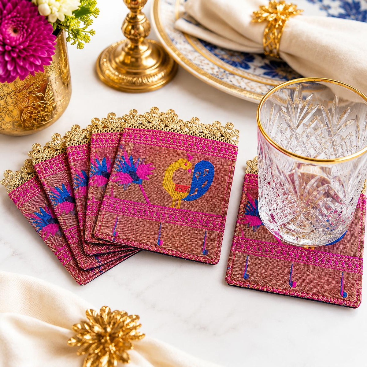 Royal Peacock Heritage Coaster Set