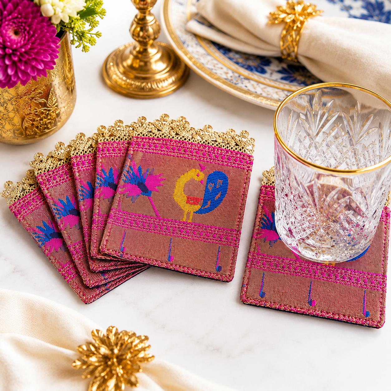Royal Peacock Heritage Coaster Set